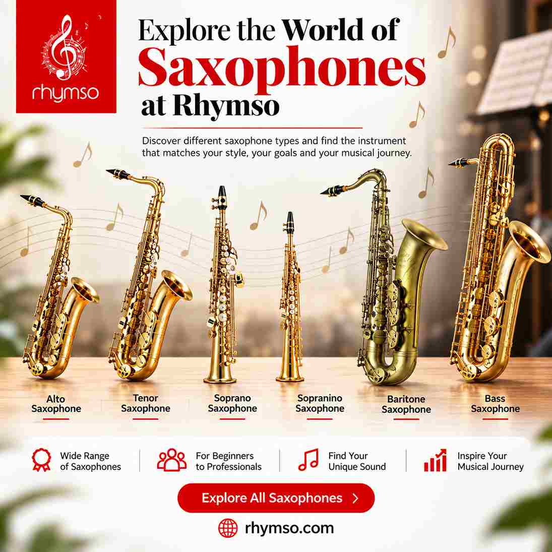 Explore the World of Saxophones at Rhymso – Rhymso